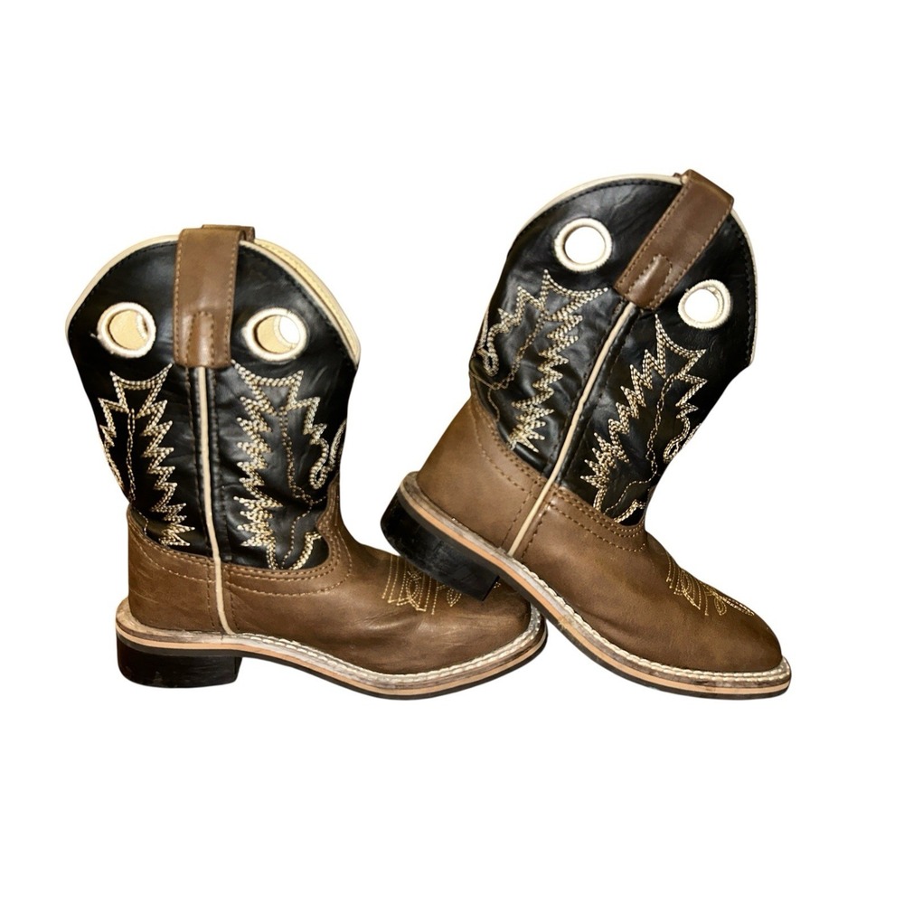 Youth Children's Brown Black Smoky Mountain Western Cowboy Boots Size 12 Boys
